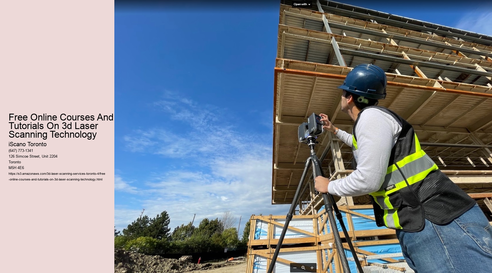 Free Online Courses And Tutorials On 3d Laser Scanning Technology